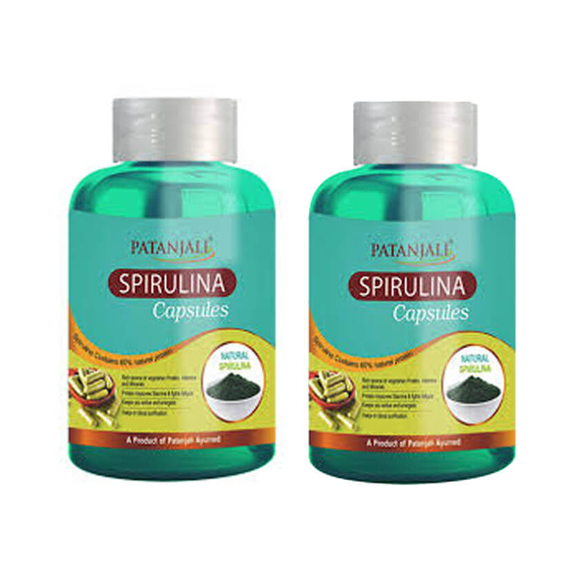 Patanjali Spirulina Capsule with Amla, 60Tab x2